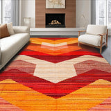 Ultra Soft Area Rug, Non Slip, Stain Resistant, Washable Area Rugs for Living Room, Bedroom, Warm Earthy Tones with Artisan Flair(Red)