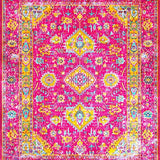 Ultra Soft Area Rug, Non Slip, Stain Resistant, Washable Area Rugs for Living Room, Bedroom, Stylish Contemporary Floral Print(Pink)