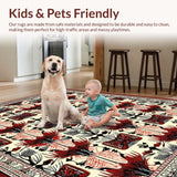 Ultra Soft Area Rug, Non Slip, Stain Resistant, Washable Area Rugs for Living Room, Bedroom, Mystical Monochrome Nature Fusion(White)