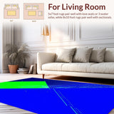 Ultra Soft Area Rug, Non Slip, Stain Resistant, Washable Area Rugs for Living Room, Bedroom, Striking Electric Color Fusion(Blue)