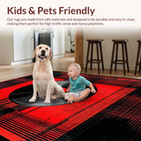 Ultra Soft Area Rug, Non Slip, Stain Resistant, Washable Area Rugs for Living Room, Bedroom, Chic Modernist Record Aesthetic(Black)