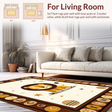 Ultra Soft Area Rug, Non Slip, Stain Resistant, Washable Area Rugs for Living Room, Bedroom, Delightful Animal Themed Decor(Beige)
