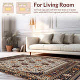 Ultra Soft Area Rug, Non Slip, Stain Resistant, Washable Area Rugs for Living Room, Bedroom, Geometric Spotted Boho Area(White)