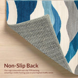 Ultra Soft Area Rug, Non Slip, Stain Resistant, Washable Area Rugs for Living Room, Bedroom, Coastal Nautical Living Room Non-Shedding Area Rug(Blue)