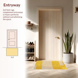 Ultra Soft Area Rug, Non Slip, Stain Resistant, Washable Area Rugs for Living Room, Bedroom, Modern Eclectic Entryway Stain-Resistant Carpet(Yellow)