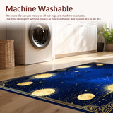 Ultra Soft Area Rug, Non Slip, Stain Resistant, Washable Area Rugs for Living Room, Bedroom, Chic Modern Celestial Linework(Blue)