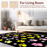 Ultra Soft Area Rug, Non Slip, Stain Resistant, Washable Area Rugs for Living Room, Bedroom, Whimsical Canine Patterned Delight(Yellow)
