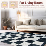 Ultra Soft Area Rug, Non Slip, Stain Resistant, Washable Area Rugs for Living Room, Bedroom, Washable Large Area Rug for Contemporary Home Aesthetic(Black)