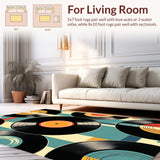 Ultra Soft Area Rug, Non Slip, Stain Resistant, Washable Area Rugs for Living Room, Bedroom, Elegant Monochrome Vinyl Aesthetic(Black)