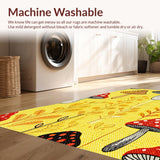 Ultra Soft Area Rug, Non Slip, Stain Resistant, Washable Area Rugs for Living Room, Bedroom, Soft Pastel Mushroom Fantasy(Yellow)