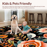 Ultra Soft Area Rug, Non Slip, Stain Resistant, Washable Area Rugs for Living Room, Bedroom, Artistic Vivid Animal Print(Black)
