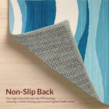 Ultra Soft Area Rug, Non Slip, Stain Resistant, Washable Area Rugs for Living Room, Bedroom, Sleek Contemporary Flowing Pattern(Blue)