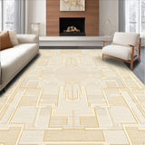 Elegant Abstract Area Chic Geometric Design Stylish for Home(Beige)