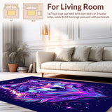 Ultra Soft Area Rug, Non Slip, Stain Resistant, Washable Area Rugs for Living Room, Bedroom, Striking Playful Nebula Theme(Purple)