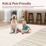 Ultra Soft Area Rug, Non Slip, Stain Resistant, Washable Area Rugs for Living Room, Bedroom, Stripe Area(Beige)