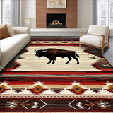 Ultra Soft Area Rug, Non Slip, Stain Resistant, Washable Area Rugs for Living Room, Bedroom, Elegant Cabin-Inspired Pattern(Red)