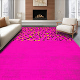 Ultra Soft Area Rug, Non Slip, Stain Resistant, Washable Area Rugs for Living Room, Bedroom, Charming Colorful Jungle Theme(Pink)