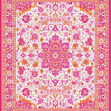 Ultra Soft Area Rug, Non Slip, Stain Resistant, Washable Area Rugs for Living Room, Bedroom, Whimsical Colorful Medallion Arrangement(Orange)
