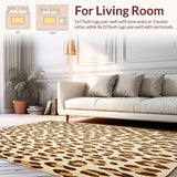 Ultra Soft Area Rug, Non Slip, Stain Resistant, Washable Area Rugs for Living Room, Bedroom, Contemporary Leopard in Beige Tones(Beige)