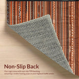 Ultra Soft Area Rug, Non Slip, Stain Resistant, Washable Area Rugs for Living Room, Bedroom, Chic Ogee Design in Earthy Shades(Brown)