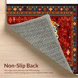 Ultra Soft Area Rug, Non Slip, Stain Resistant, Washable Area Rugs for Living Room, Bedroom, Funky Ethnic Animal Print(Red)