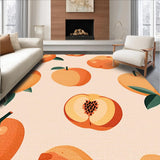 Ultra Soft Area Rug, Non Slip, Stain Resistant, Washable Area Rugs for Living Room, Bedroom, Elegant Peachy Geometric Fusion Style(Orange)