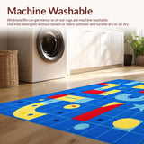 Ultra Soft Area Rug, Non Slip, Stain Resistant, Washable Area Rugs for Living Room, Bedroom, Whimsical Animal Character Theme(Blue)