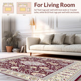 Ultra Soft Area Rug, Non Slip, Stain Resistant, Washable Area Rugs for Living Room, Bedroom, Abstract Red Beige Indoor Area(Red)