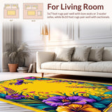 Ultra Soft Area Rug, Non Slip, Stain Resistant, Washable Area Rugs for Living Room, Bedroom, Colorful Abstract Lobster Motif(Yellow)