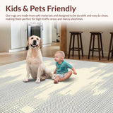 Ultra Soft Area Rug, Non Slip, Stain Resistant, Washable Area Rugs for Living Room, Bedroom, Timeless Classic Animal Design Elements(Beige)