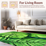Ultra Soft Area Rug, Non Slip, Stain Resistant, Washable Area Rugs for Living Room, Bedroom, Vibrant Botanical Hallway Rug for Indoor Outdoor Use(Green)