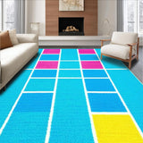 Ultra Soft Area Rug, Non Slip, Stain Resistant, Washable Area Rugs for Living Room, Bedroom, Dynamic Cheerful Learning Environment(Blue)