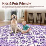 Ultra Soft Area Rug, Non Slip, Stain Resistant, Washable Area Rugs for Living Room, Bedroom, Vibrant Plush Shag Patterned Charm(Purple)