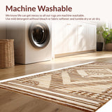 Ultra Soft Area Rug, Non Slip, Stain Resistant, Washable Area Rugs for Living Room, Bedroom, Chic Abstract Neutral Tones(Beige)