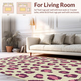 Ultra Soft Area Rug, Non Slip, Stain Resistant, Washable Area Rugs for Living Room, Bedroom, Animal Print Bedroom Rug Machine Washable Pastel Colors(Beige)