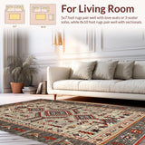 Ultra Soft Area Rug, Non Slip, Stain Resistant, Washable Area Rugs for Living Room, Bedroom, Chic Vintage Inspired Design(Gray)