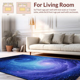 Ultra Soft Area Rug, Non Slip, Stain Resistant, Washable Area Rugs for Living Room, Bedroom, Mystical Stellar Color Palette(Blue)