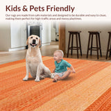 Ultra Soft Area Rug, Non Slip, Stain Resistant, Washable Area Rugs for Living Room, Bedroom, Vibrant Cozy Textured Experience(Orange)