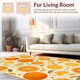 Ultra Soft Area Rug, Non Slip, Stain Resistant, Washable Area Rugs for Living Room, Bedroom, Vibrant Oval Shaggy Elegance(Orange)