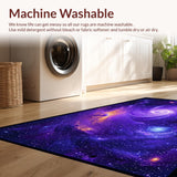 Ultra Soft Area Rug, Non Slip, Stain Resistant, Washable Area Rugs for Living Room, Bedroom, Playful Universe Inspired Graphics(Purple)
