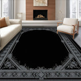 Ultra Soft Area Rug, Non Slip, Stain Resistant, Washable Area Rugs for Living Room, Bedroom, Gothic Silhouette Black Elegance(Gray)