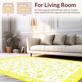 Ultra Soft Area Rug, Non Slip, Stain Resistant, Washable Area Rugs for Living Room, Bedroom, Rustic Yellow Flower Arrangement(Yellow)