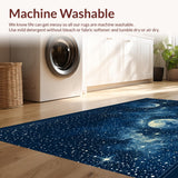 Ultra Soft Area Rug, Non Slip, Stain Resistant, Washable Area Rugs for Living Room, Bedroom, Serene Nighttime Celestial Display(Blue)