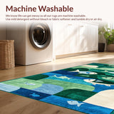 Ultra Soft Area Rug, Non Slip, Stain Resistant, Washable Area Rugs for Living Room, Bedroom, Humorous Rustic Nautical Theme(Green)
