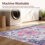 Ultra Soft Area Rug, Non Slip, Stain Resistant, Washable Area Rugs for Living Room, Bedroom, Chic Modern Tiled Aesthetic(White)