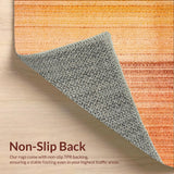 Ultra Soft Area Rug, Non Slip, Stain Resistant, Washable Area Rugs for Living Room, Bedroom, Distressed Ombre Rug with Rustic Hues and Abstract Linear Overlay Design(Orange)