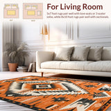 Ultra Soft Area Rug, Non Slip, Stain Resistant, Washable Area Rugs for Living Room, Bedroom, Tribal Warm Earthy Aesthetic(Orange)