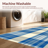 Ultra Soft Area Rug, Non Slip, Stain Resistant, Washable Area Rugs for Living Room, Bedroom, Rustic Warm Earthy Check Pattern(Beige)