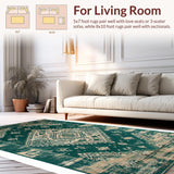 Ultra Soft Area Rug, Non Slip, Stain Resistant, Washable Area Rugs for Living Room, Bedroom, Chic Floral Green Medley(Green)
