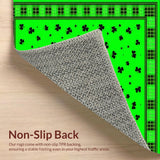 Ultra Soft Area Rug, Non Slip, Stain Resistant, Washable Area Rugs for Living Room, Bedroom, Rustic Shamrock Plaid Aesthetic(Green)